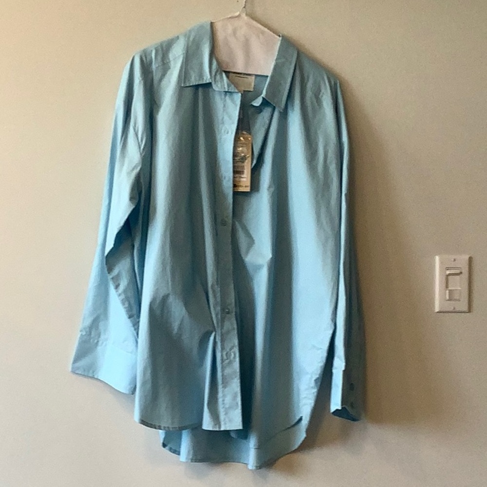 Part Two Light Blue Button-Up Shirt, 42- 12 US - FTTS - roomy - would fit 14+
